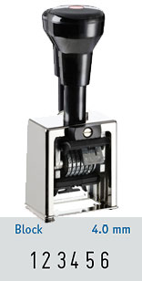 Reiner D28NB40 jämäkkä automaattinen numeroleimasin Block 4,0 mm