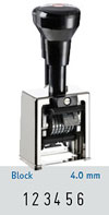 Reiner D28NB40 jämäkkä automaattinen numeroleimasin Block 4,0 mm